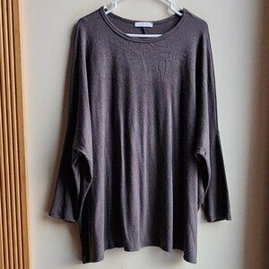 Nic & Lulu Gray/Purple Scoop Neck Tunic Size Large